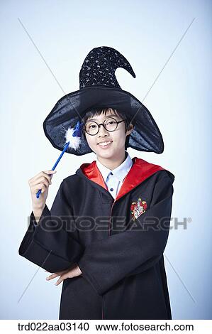 a boy dressed as a wizard View Large Photo Image Stock Image - a boy dressed as a wizard. Fotosearch