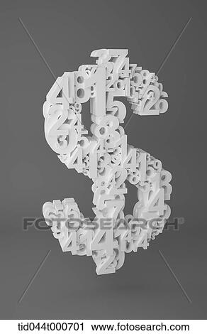 Stock Image - a dollar sign filled with numbers. Fotosearch