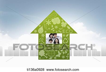 a family in an illustrated house View Large Photo Image Stock Photo - a family in an illustrated house. Fotosearch