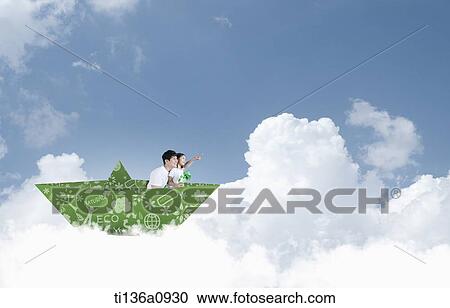 a father and a daughter in an illustrated paper boat View Large Photo Image Stock Image - a father and a daughter in an illustrated paper boat. Fotosearch
