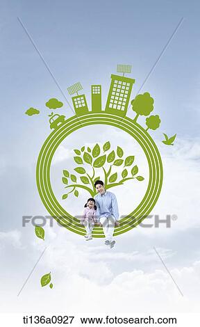 a father and a daughter in an illustrated circle View Large Photo Image Stock Photo - a father and a daughter in an illustrated circle. Fotosearch