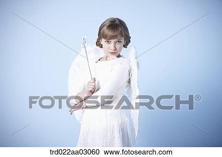 a girl dressed as an angel View Large Photo Image Stock Image - a girl dressed as an angel. Fotosearch