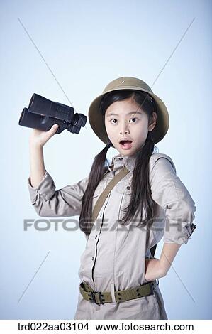a girl dressed as an explorer View Large Photo Image Picture - a girl dressed as an explorer. Fotosearch