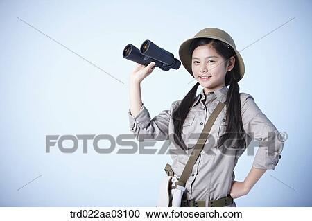 a girl dressed as an explorer View Large Photo Image Stock Image - a girl dressed as an explorer. Fotosearch