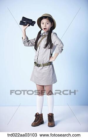 a girl dressed as an explorer View Large Photo Image Stock Image - a girl dressed as an explorer. Fotosearch