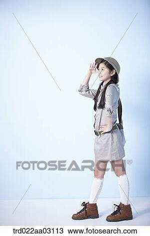 a girl dressed as an explorer View Large Photo Image Stock Image - a girl dressed as an explorer. Fotosearch