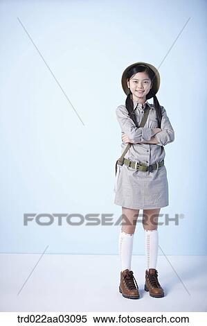 a girl dressed as an explorer View Large Photo Image Stock Photography - a girl dressed as an explorer. Fotosearch