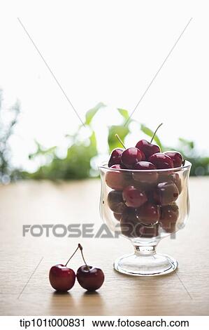 a glass with cherries View Large Photo Image Stock Image - a glass with cherries . Fotosearch