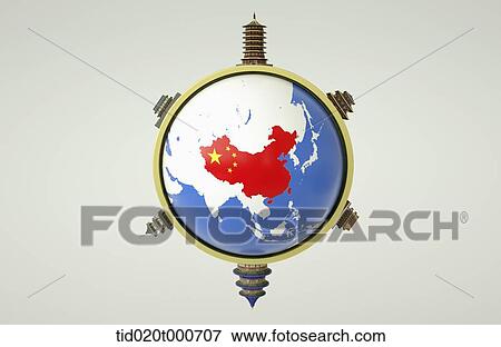 Stock Photo - a globe with Chinese map. Fotosearch