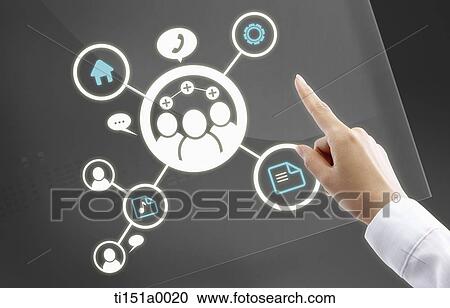 a hand pointing at icons in the screen View Large Photo Image Stock Image - a hand pointing at icons in the screen. Fotosearch
