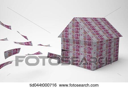 a house built with Chinese notes View Large Photo Image Stock Photograph - a house built with Chinese notes. Fotosearch