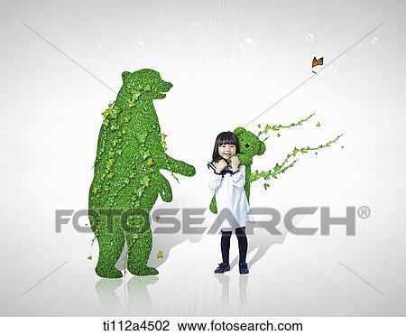 a kid with illustrated bear View Large Photo Image Stock Image - a kid with illustrated bear. Fotosearch