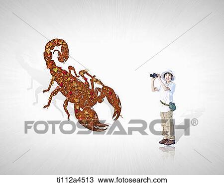 a kid with illustrated scorpion View Large Photo Image Stock Image - a kid with illustrated scorpion. Fotosearch