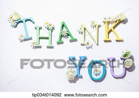Stock Image - a letter saying thank you . Fotosearch