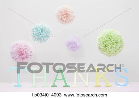 Stock Image - a letter saying thanks. Fotosearch