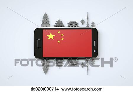 a mobile phone with Chinese flag View Large Photo Image Picture - a mobile phone with Chinese flag. Fotosearch