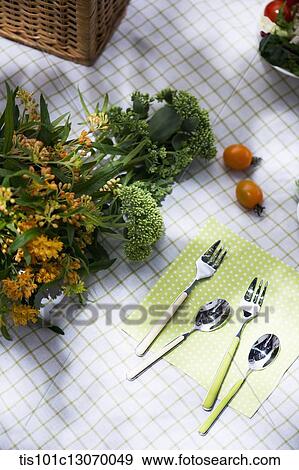 a picnic set spread out on a sheet View Large Photo Image Stock Photo - a picnic set spread out on a sheet. Fotosearch