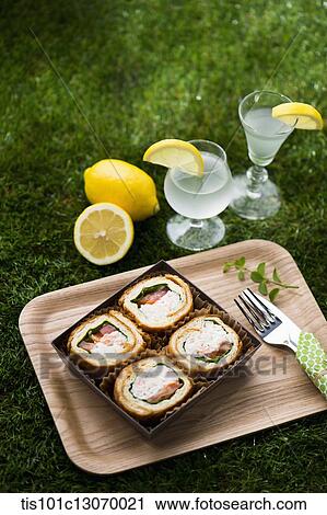 a picnic set spread out on the grass View Large Photo Image Stock Image - a picnic set spread out on the grass. Fotosearch