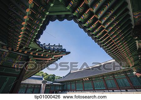 a traditional Korean building View Large Photo Image Stock Photograph - a traditional Korean building. Fotosearch