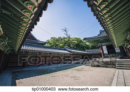 Stock Image - a traditional Korean village. Fotosearch