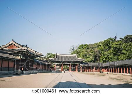 Stock Image - a traditional Korean village. Fotosearch