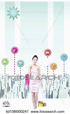 a woman in dress out shopping View Large Photo Image Stock Image - a woman in dress out shopping . Fotosearch