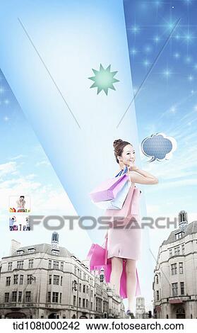 a woman in dress out shopping View Large Photo Image Stock Image - a woman in dress out shopping . Fotosearch