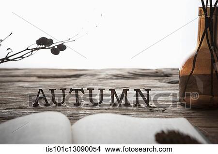 a word autumn on a wood surface View Large Photo Image Picture - a word autumn on a wood surface. Fotosearch