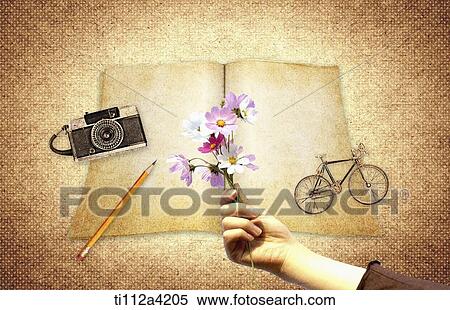an illustration of a blank paper and different items View Large Photo Image Stock Photography - an illustration of a blank paper and different items. Fotosearch