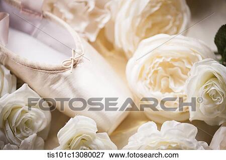 ballet shoe on flowers with bright lights View Large Photo Image Stock Photo - ballet shoe on flowers with bright lights. Fotosearch