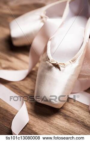ballet shoes on a wooden floor View Large Photo Image Stock Photo - ballet shoes on a wooden floor. Fotosearch