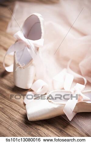ballet shoes on a wooden floor View Large Photo Image Stock Photograph - ballet shoes on a wooden floor. Fotosearch