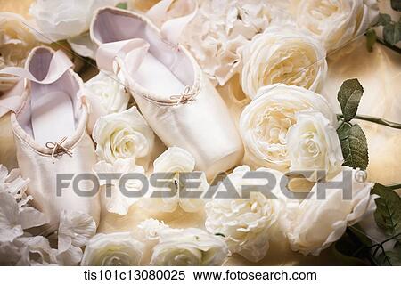 ballet shoes on flowers with bright lights View Large Photo Image Stock Photography - ballet shoes on flowers with bright lights. Fotosearch
