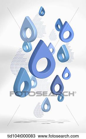 blue water drops in 3D angles in white background View Large Photo Image Stock Image - blue water drops in 3D angles in white background . Fotosearch