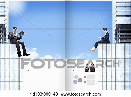 booklet template featuring businessman View Large Photo Image Stock Image - booklet template featuring businessman. Fotosearch