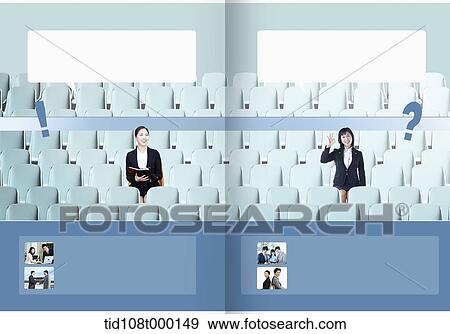 Stock Photo - booklet template featuring businessman with stairs. Fotosearch
