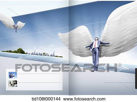 Picture - booklet template featuring businessmen. Fotosearch