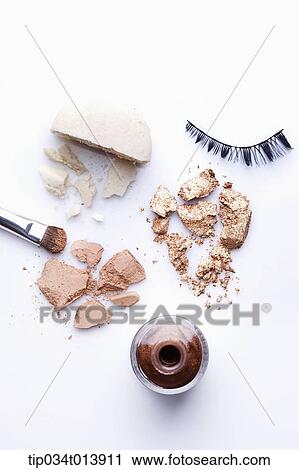Stock Image - brown make ups in white background. Fotosearch