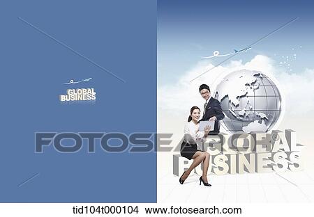 business booklet template featuring business people in illustrated background View Large Photo Image Picture - business booklet template featuring business people in illustrated background . Fotosearch