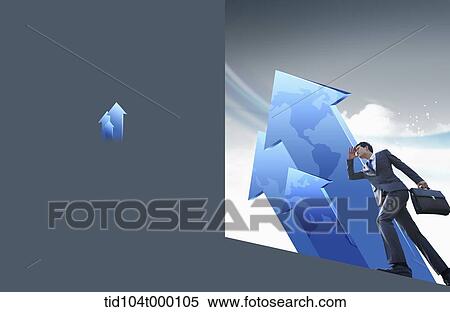 Stock Photography - business booklet template featuring business people in illustrated background . Fotosearch