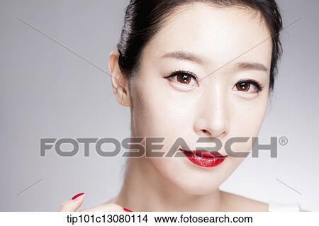 close up shot of a woman in red lipsticks View Large Photo Image Picture - close up shot of a woman in red lipsticks. Fotosearch