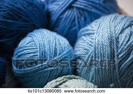 Stock Photography - close up shot of blue knit strings. Fotosearch