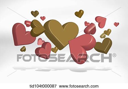 colorful hearts in 3D angles in white background View Large Photo Image Stock Photo - colorful hearts in 3D angles in white background . Fotosearch