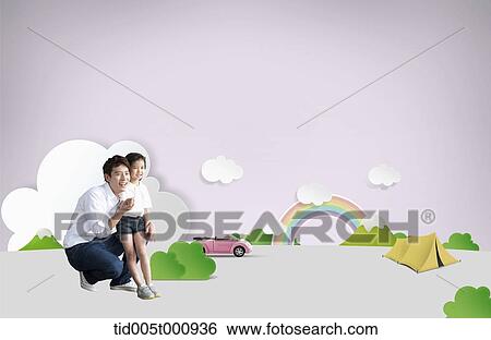 family on a picnic in illustrated background View Large Photo Image Stock Photograph - family on a picnic in illustrated background . Fotosearch