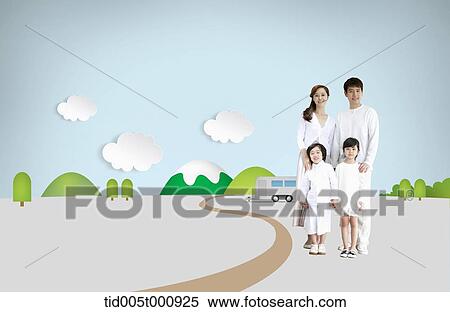 family on a picnic in illustrated background View Large Photo Image Stock Photography - family on a picnic in illustrated background . Fotosearch