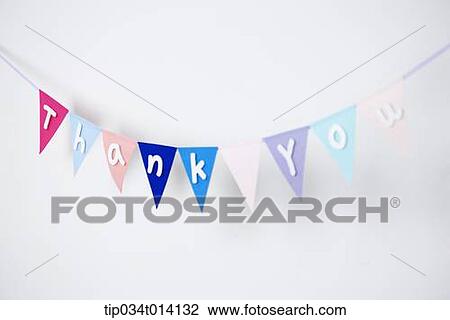 flags hanging in the string saying thank you View Large Photo Image Stock Image - flags hanging in the string saying thank you . Fotosearch