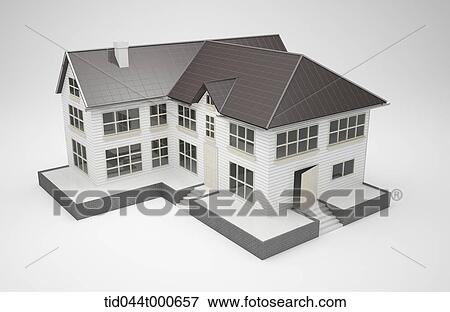 graphic of a 3d house with brown roof View Large Photo Image Stock Photo - graphic of a 3d house with brown roof. Fotosearch
