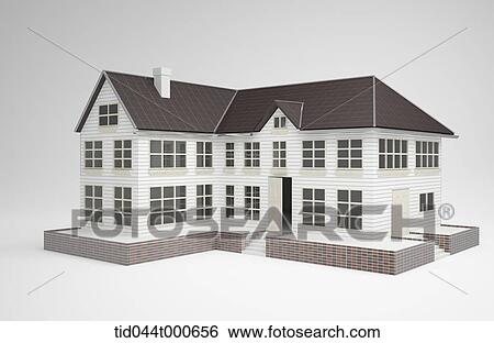 graphic of a 3d house with brown roof View Large Photo Image Stock Photograph - graphic of a 3d house with brown roof. Fotosearch