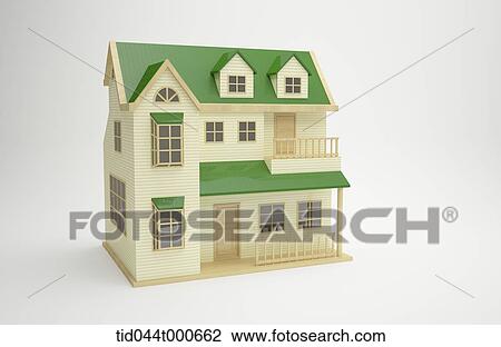 graphic of a 3d house with green roof View Large Photo Image Stock Image - graphic of a 3d house with green roof. Fotosearch
