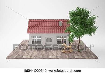 graphic of a 3d house with red roof View Large Photo Image Stock Photo - graphic of a 3d house with red roof. Fotosearch